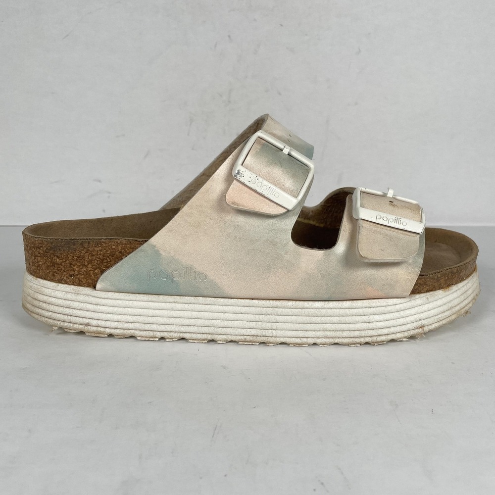 Papillio Arizona Platform Sandals Womens Size 39 US 8 Vegan Cork Buckle Shoes